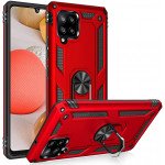 Wholesale Tech Armor Ring Stand Grip Case with Metal Plate for Samsung Galaxy A42 5G (Red)